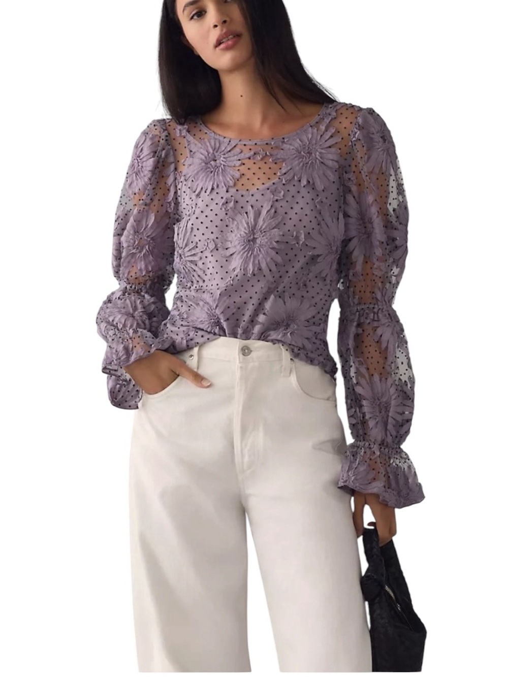 Anthropologie Eva Franco Lace Floral Blouse